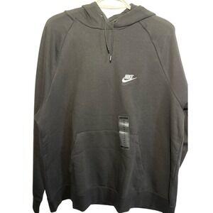 Nike Black Hooded Sweatshirt with White Swoosh size 1X